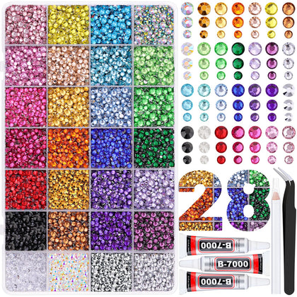 TINKRSTUFF 20000 Pcs multicolour rhinestones in storage box