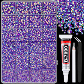 TINKRSTUFF 25000 pcs dark purple AB resin rhinestones box front view