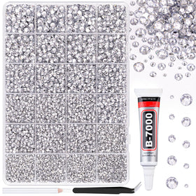 TINKRSTUFF 25000Pcs clear resin rhinestones box with assorted sizes