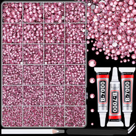 TINKRSTUFF 25000Pcs dark pink resin rhinestones box front view