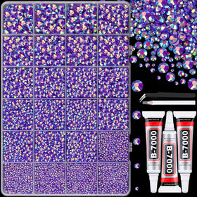 TINKRSTUFF 25000Pcs Dark Purple AB Rhinestones box front view