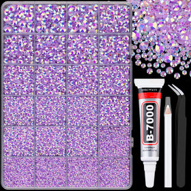 TINKRSTUFF 25000Pcs Lavender Purple AB resin rhinestones box front view