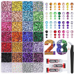 TINKRSTUFF 30000Pcs resin rhinestones multicolour storage box front view