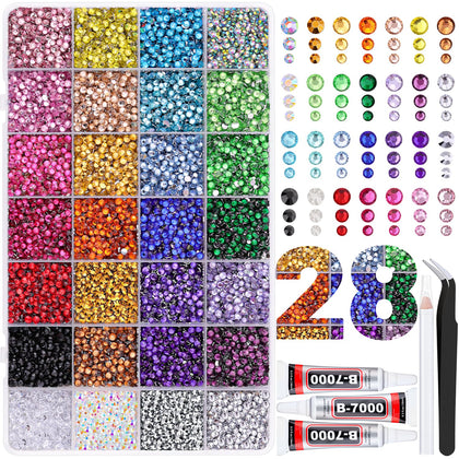 TINKRSTUFF 30000Pcs resin rhinestones multicolour storage box front view