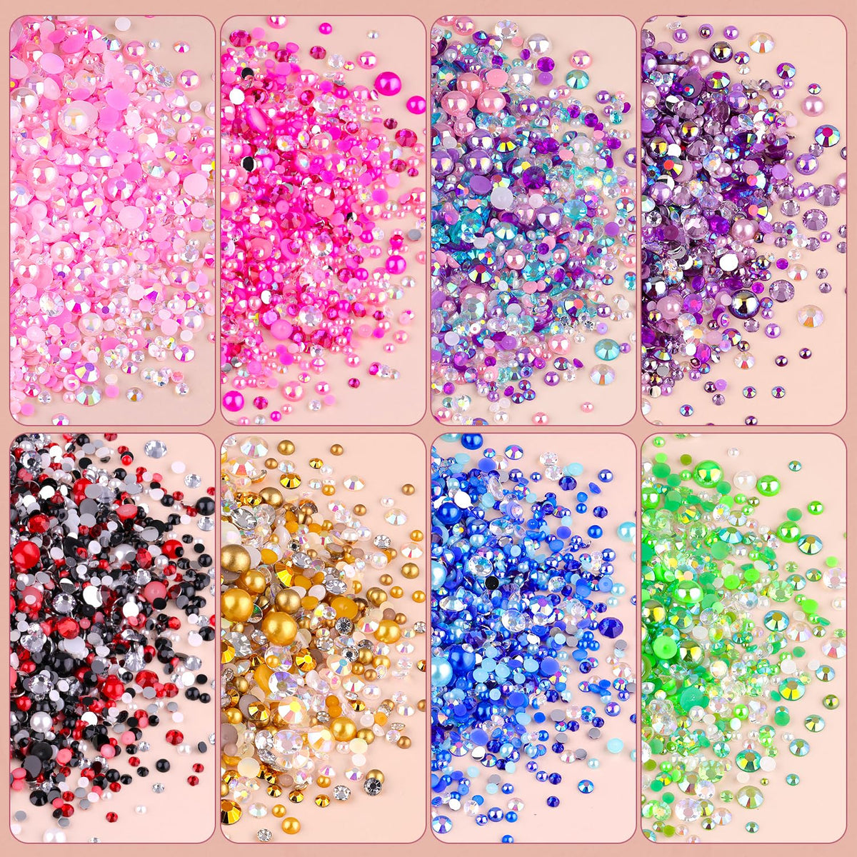 TINKRSTUFF flatback pearls and rhinestones in a decorative setting