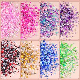 TINKRSTUFF flatback pearls and rhinestones in a decorative setting