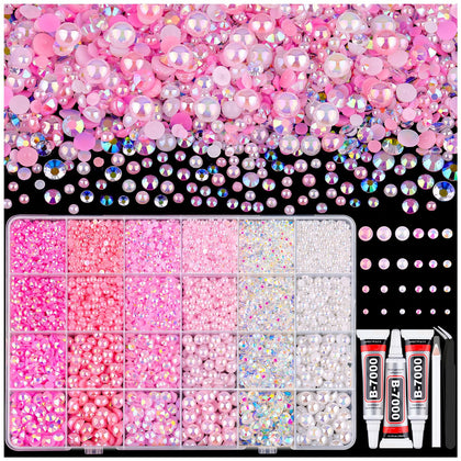 TINKRSTUFF Flatback Pearls and Rhinestones Kit with tools and glue