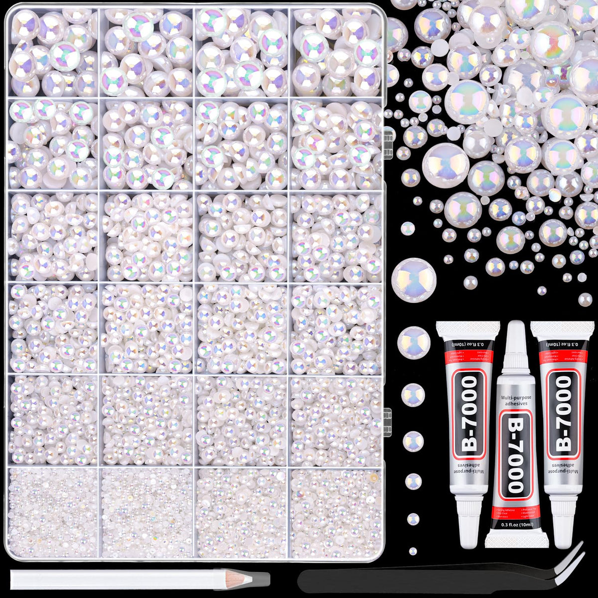 TINKRSTUFF flatback pearls assorted sizes in box