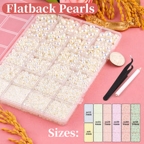 TINKRSTUFF Flatback Pearls box with tweezers and glue