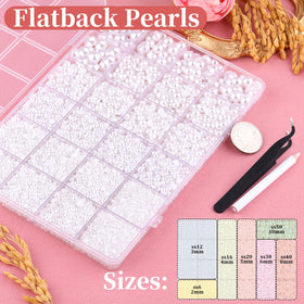 TINKRSTUFF flatback pearls package showing 24 grids