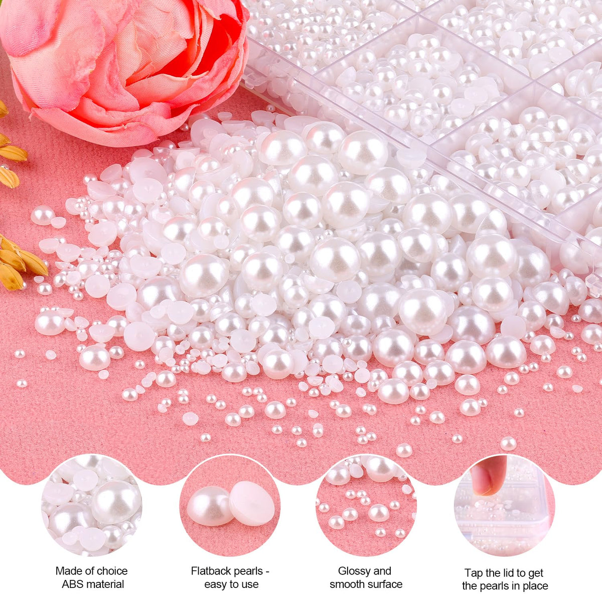 TINKRSTUFF flatback pearls used for nail art decoration