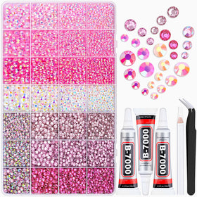 TINKRSTUFF Pink Rhinestones Bedazzler Kit with assorted sizes