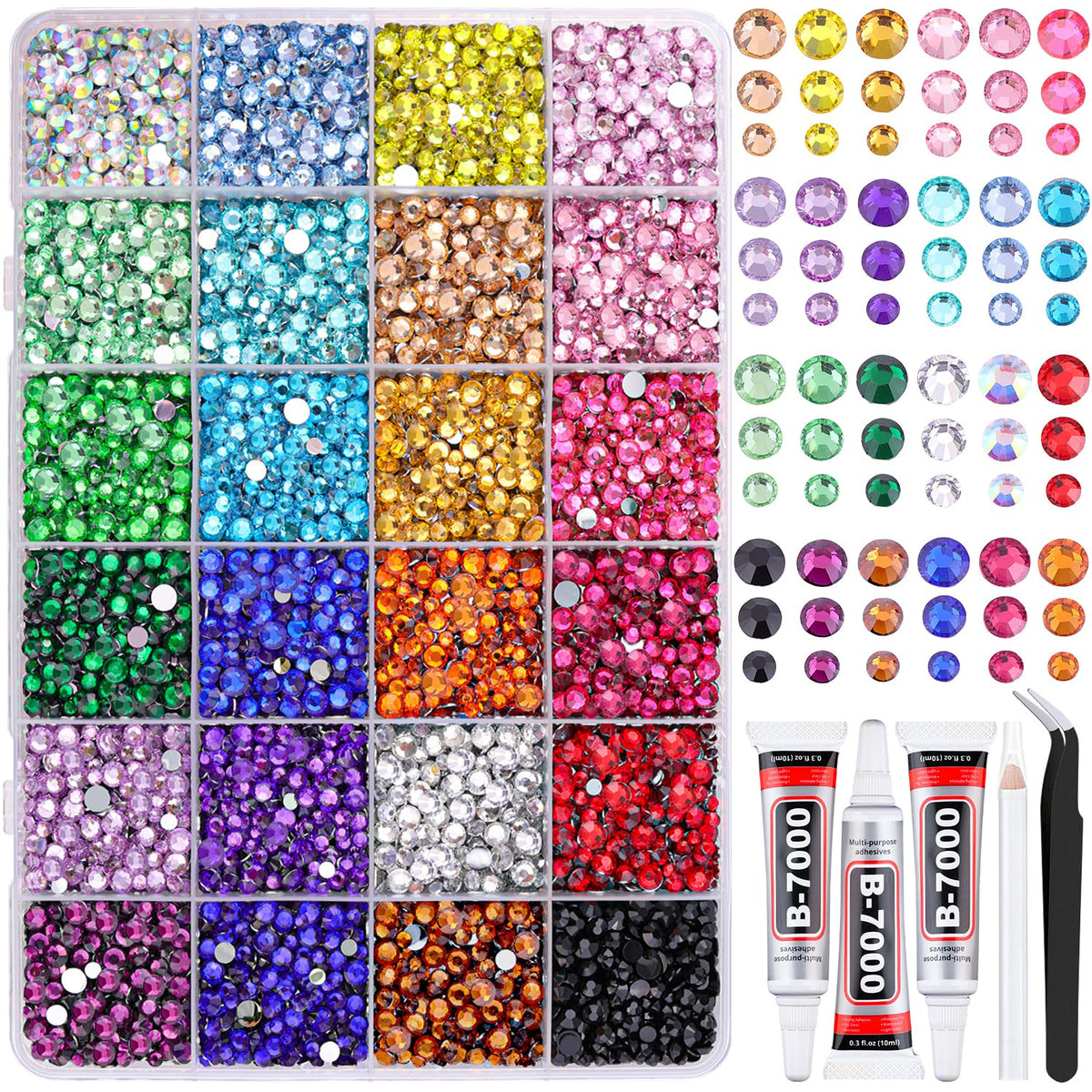TINKRSTUFF resin rhinestones assorted colours in box