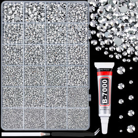 TINKRSTUFF Resin Rhinestones silver mixed sizes in box
