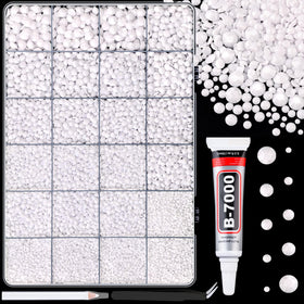 TINKRSTUFF Resin Rhinestones white 2-6mm mixed sizes box front view
