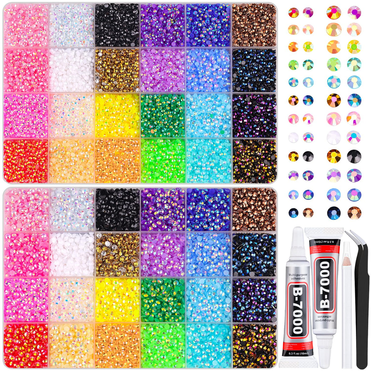 TINKRSTUFF rhinestone kit with 36600 pcs in storage boxes