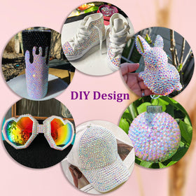 TINKRSTUFF rhinestones applied on a decorated tumbler