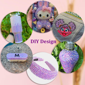 TINKRSTUFF rhinestones applied on a decorated tumbler