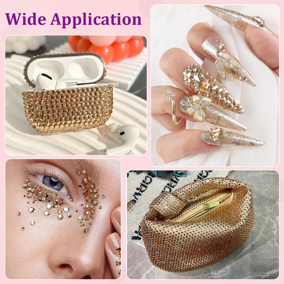 TINKRSTUFF rhinestones arranged in a crafting box