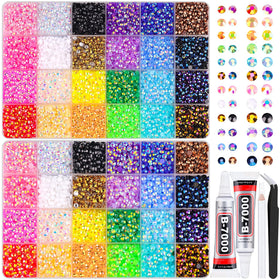 TINKRSTUFF Rhinestones Bedazzling Kit with two storage boxes and mixed-color gems