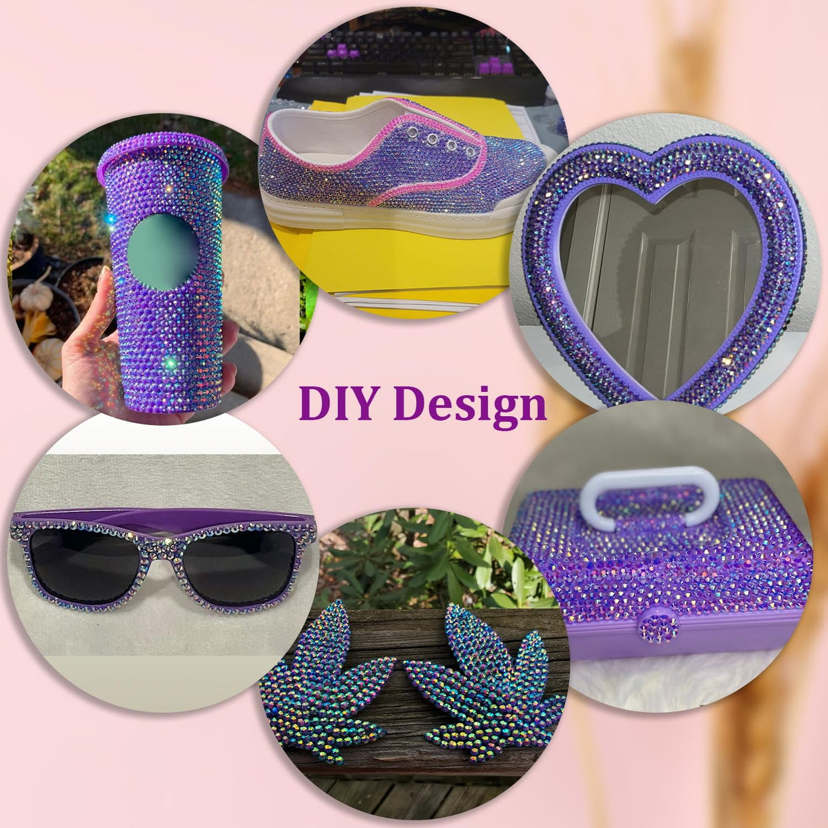 TINKRSTUFF rhinestones used on a decorated tumbler