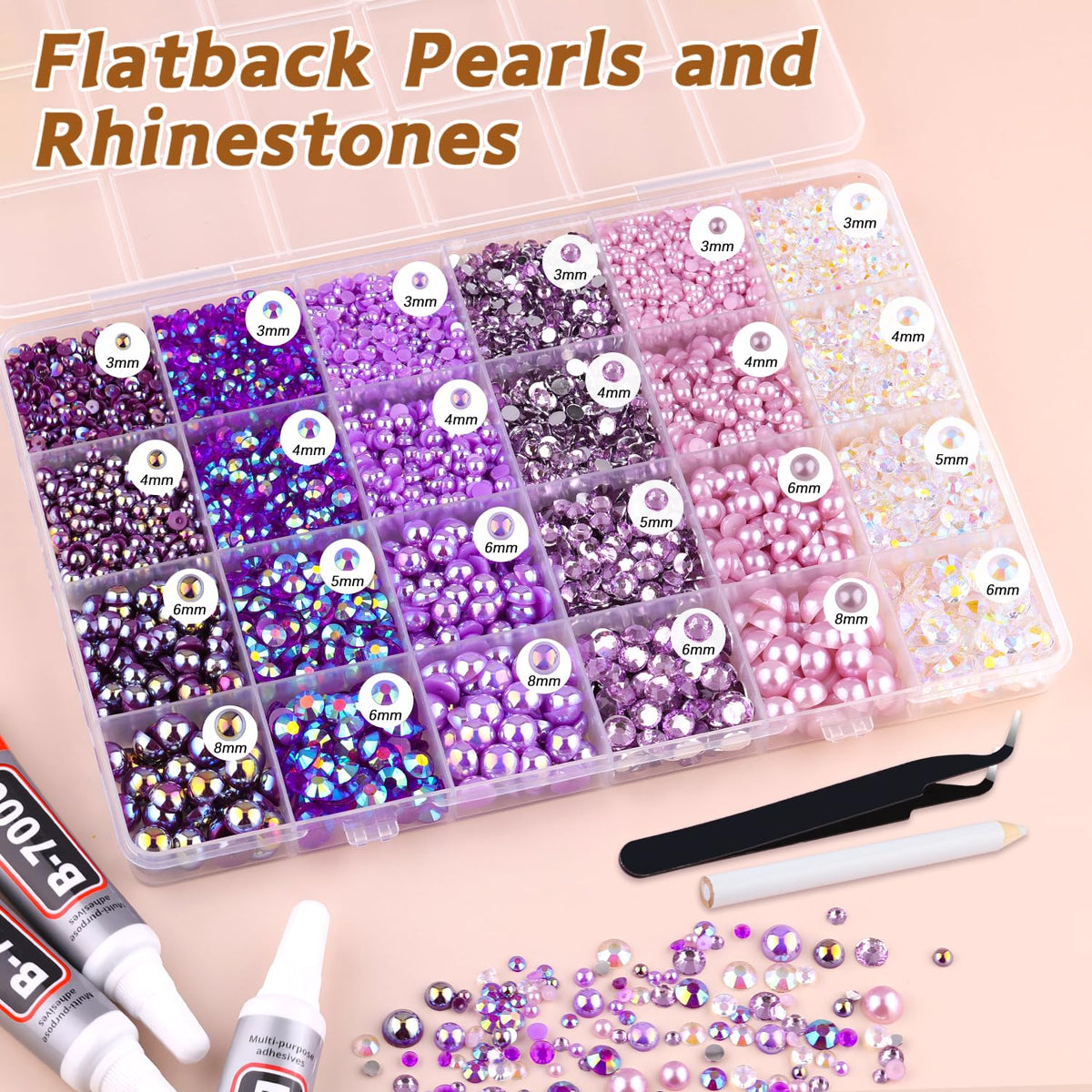 TINKRSTUFF rhinestones with shiny AB surface close-up