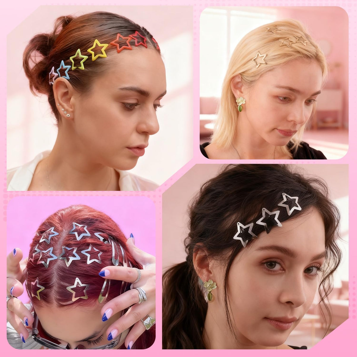 TINKRSTUFF star hair clips showing non-slip grip feature