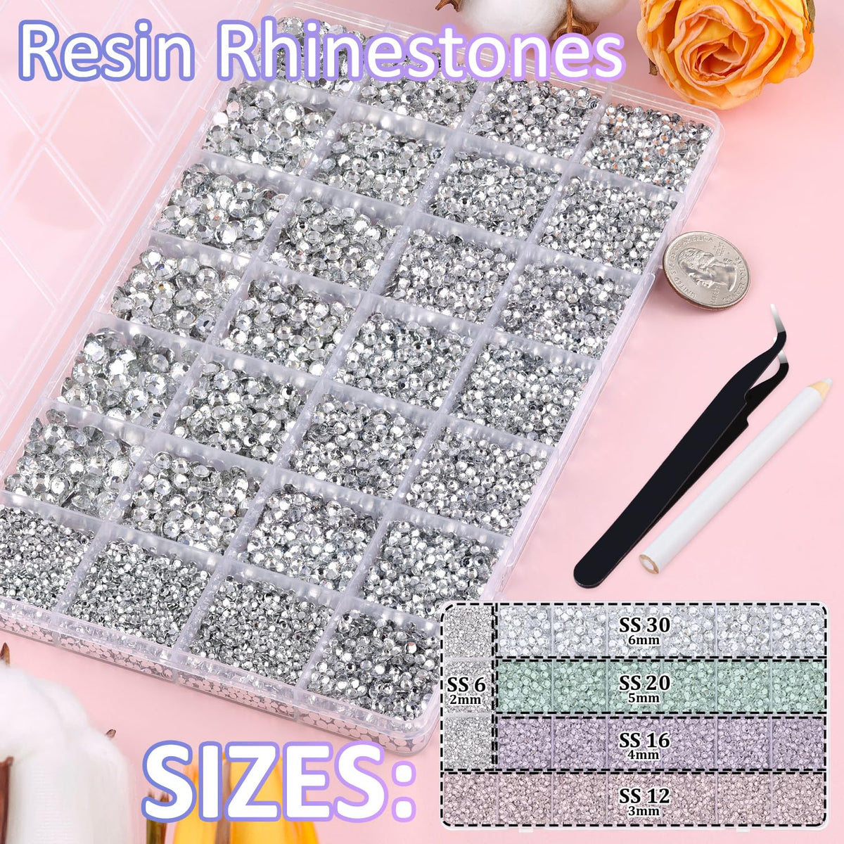 TINKRSTUFF tweezers and pickup pen for rhinestones