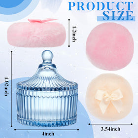 Tioncy blue glass puff container side view
