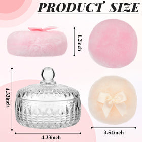 Tioncy glass container with powder puff inside