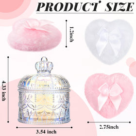 Tioncy glass powder puff container front view
