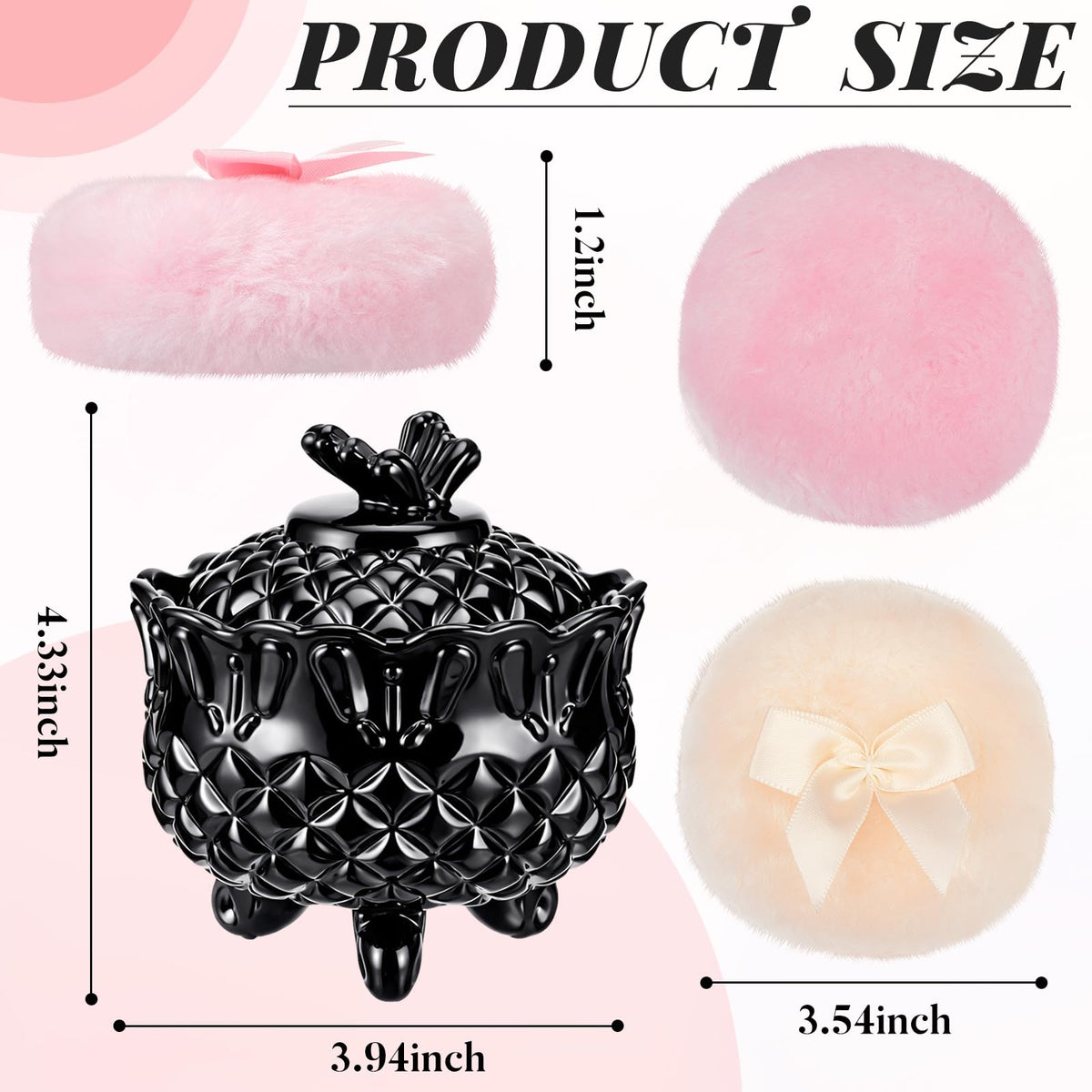 Tioncy glass puff container showcasing elegant design