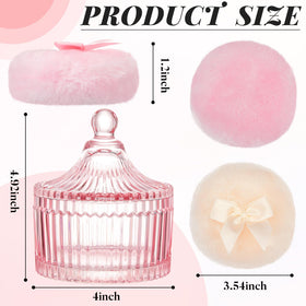 Tioncy pink glass puff container side view