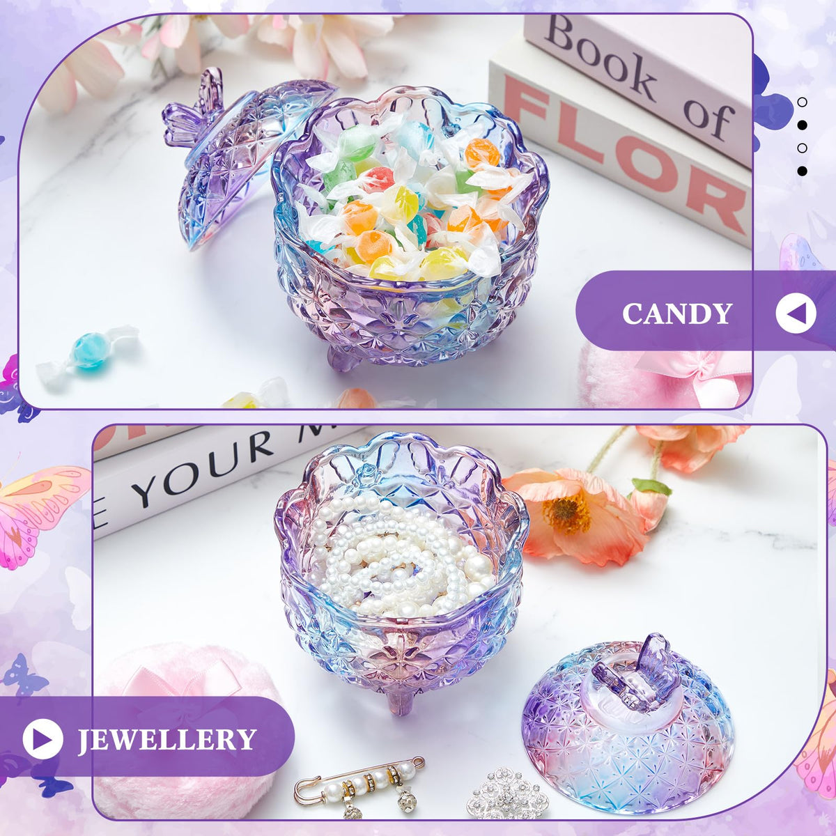 Tioncy powder container with puffs displayed together