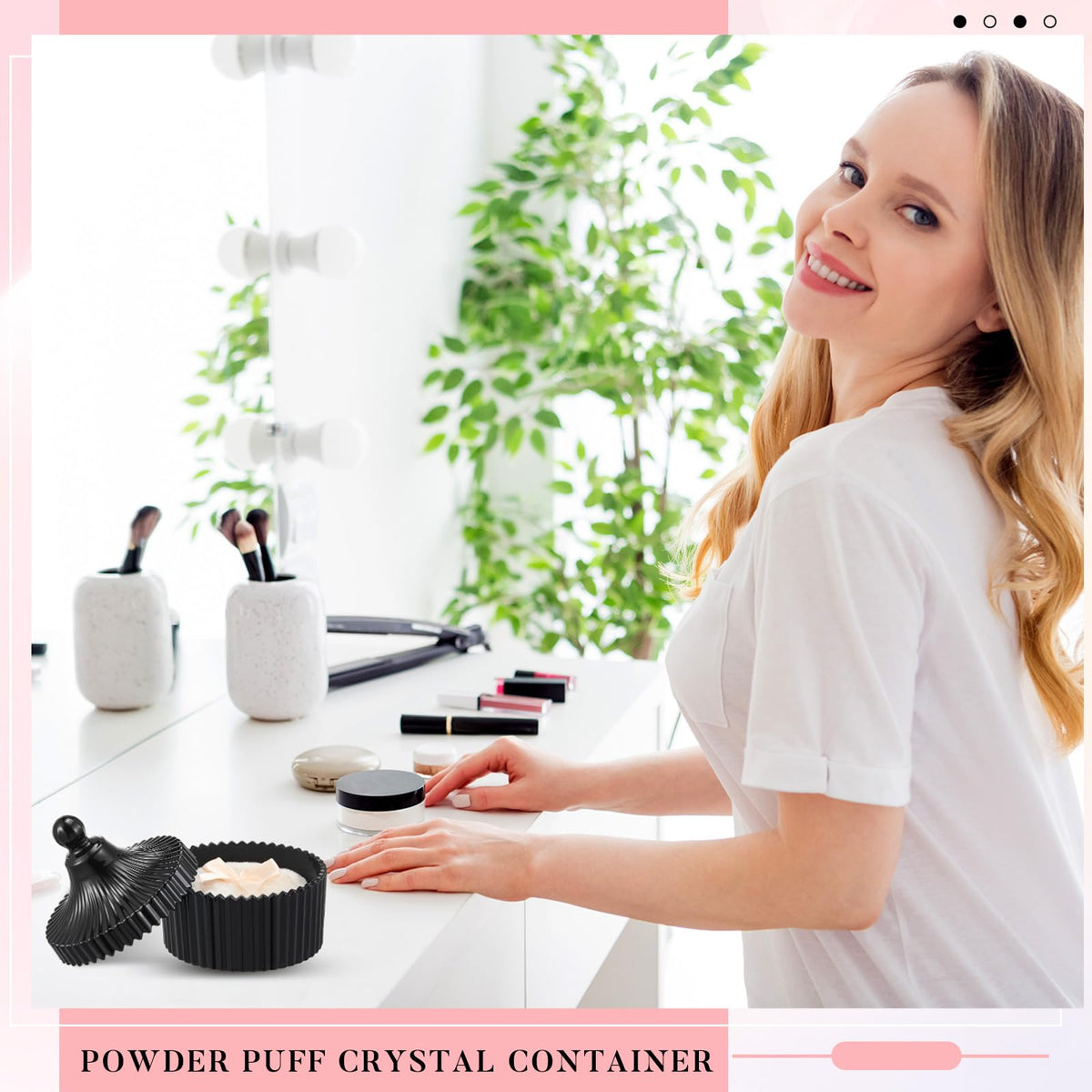 Tioncy powder puff container with puffs inside