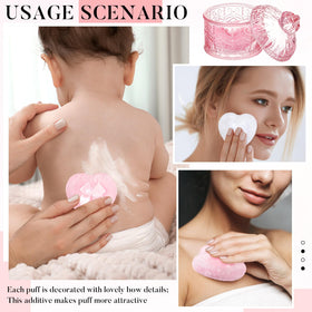 Tioncy powder puff set displayed with elegant background