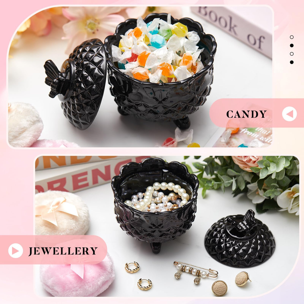 Tioncy powder puff set on a vanity table
