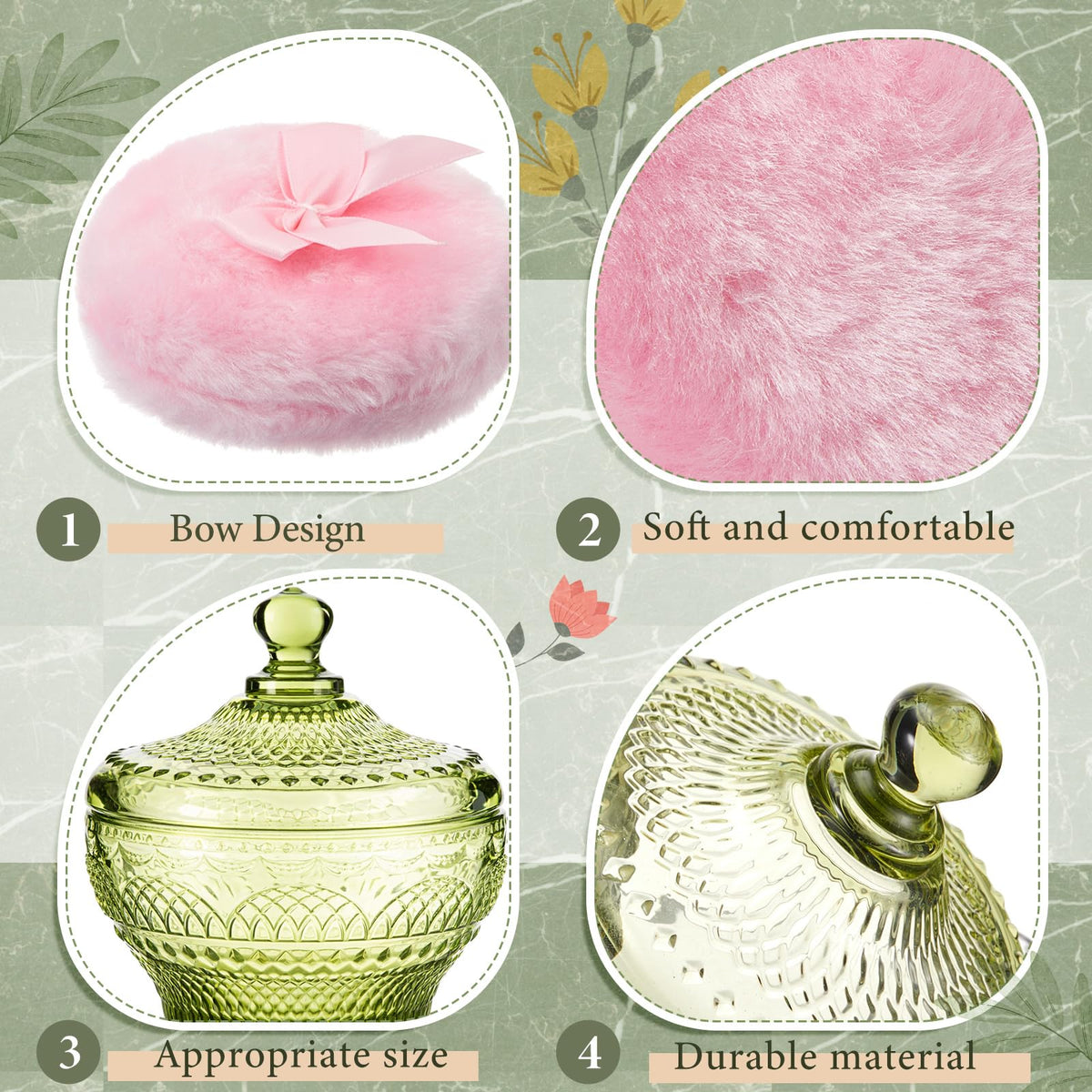 Tioncy powder puff set on vanity table