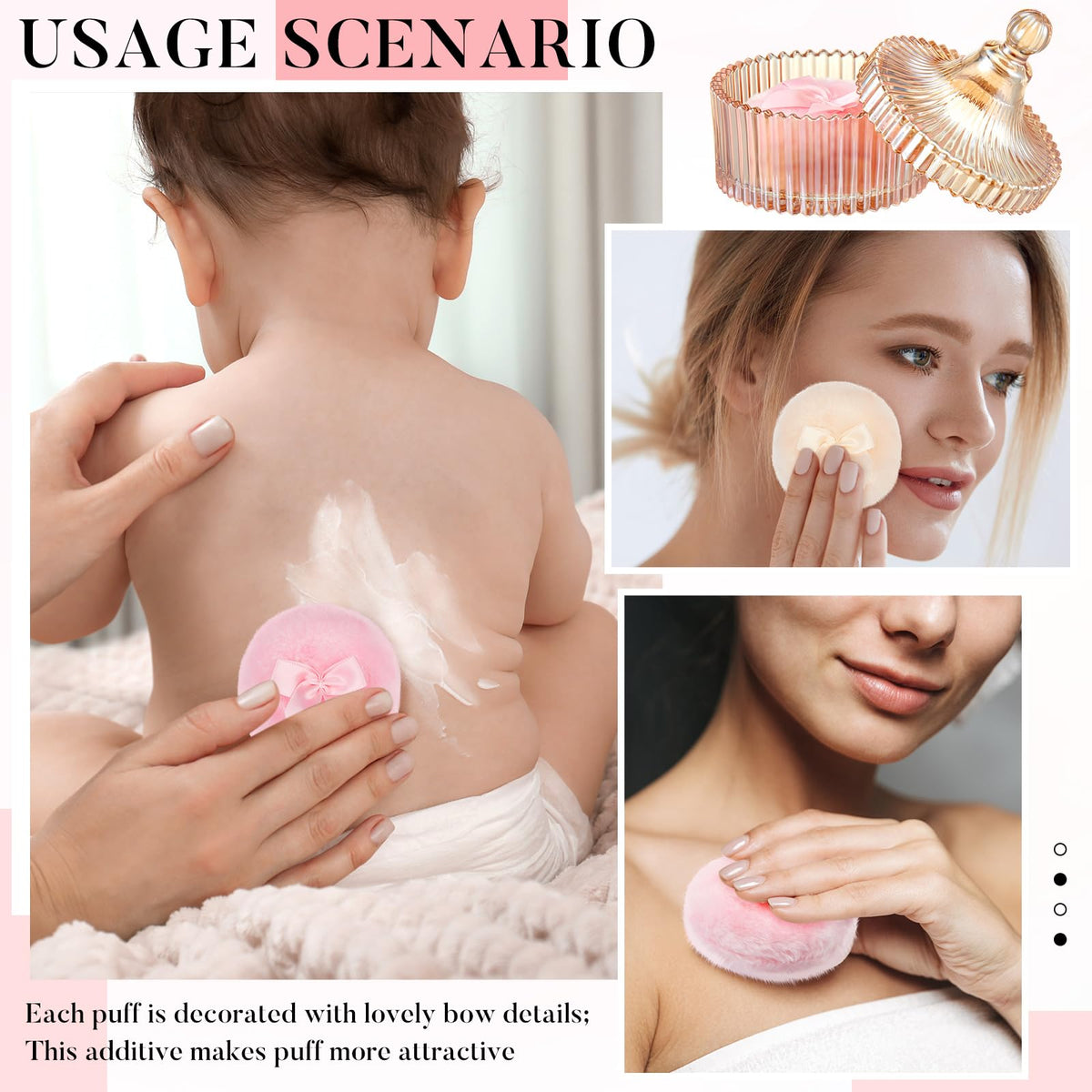 Tioncy powder puff set with elegant packaging