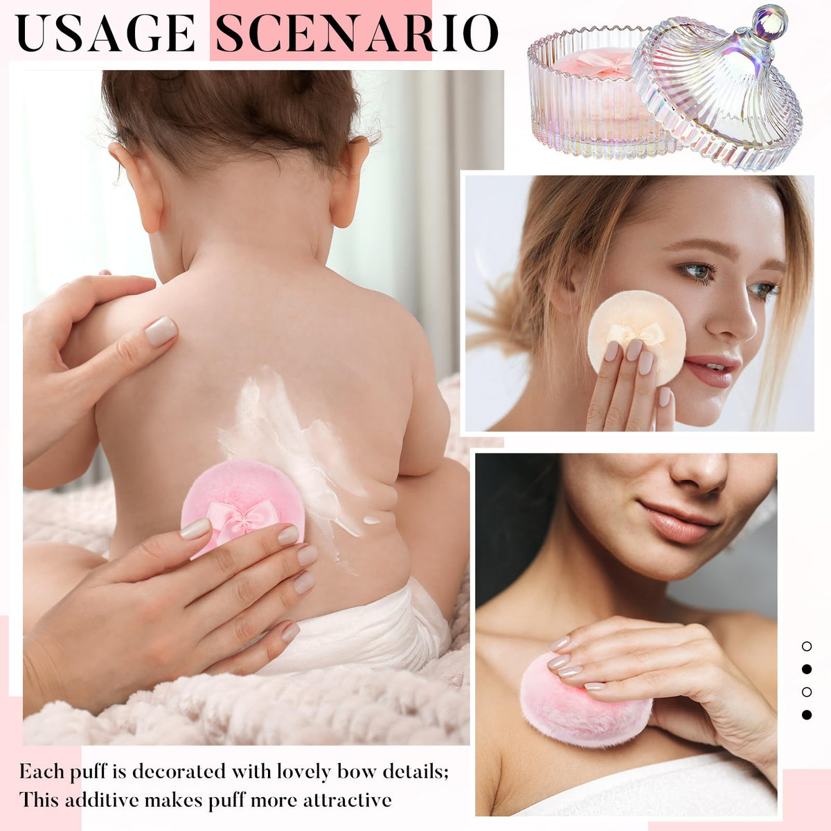 Tioncy powder puff set with packaging