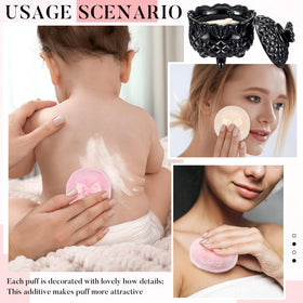 Tioncy powder puff set with soft plush texture