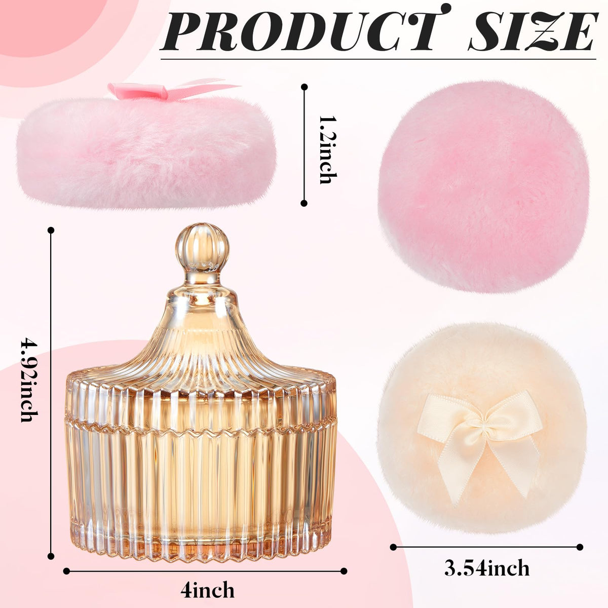 Tioncy powder puff showing cute bow detail