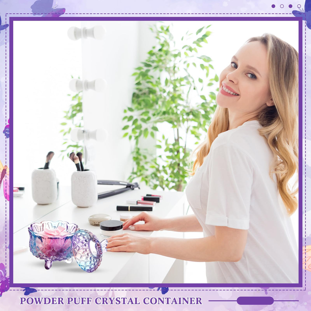 Tioncy powder puffs in use for makeup application