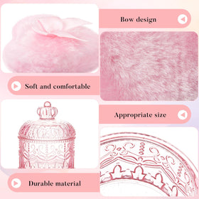 Tioncy powder puffs on a vanity with makeup products