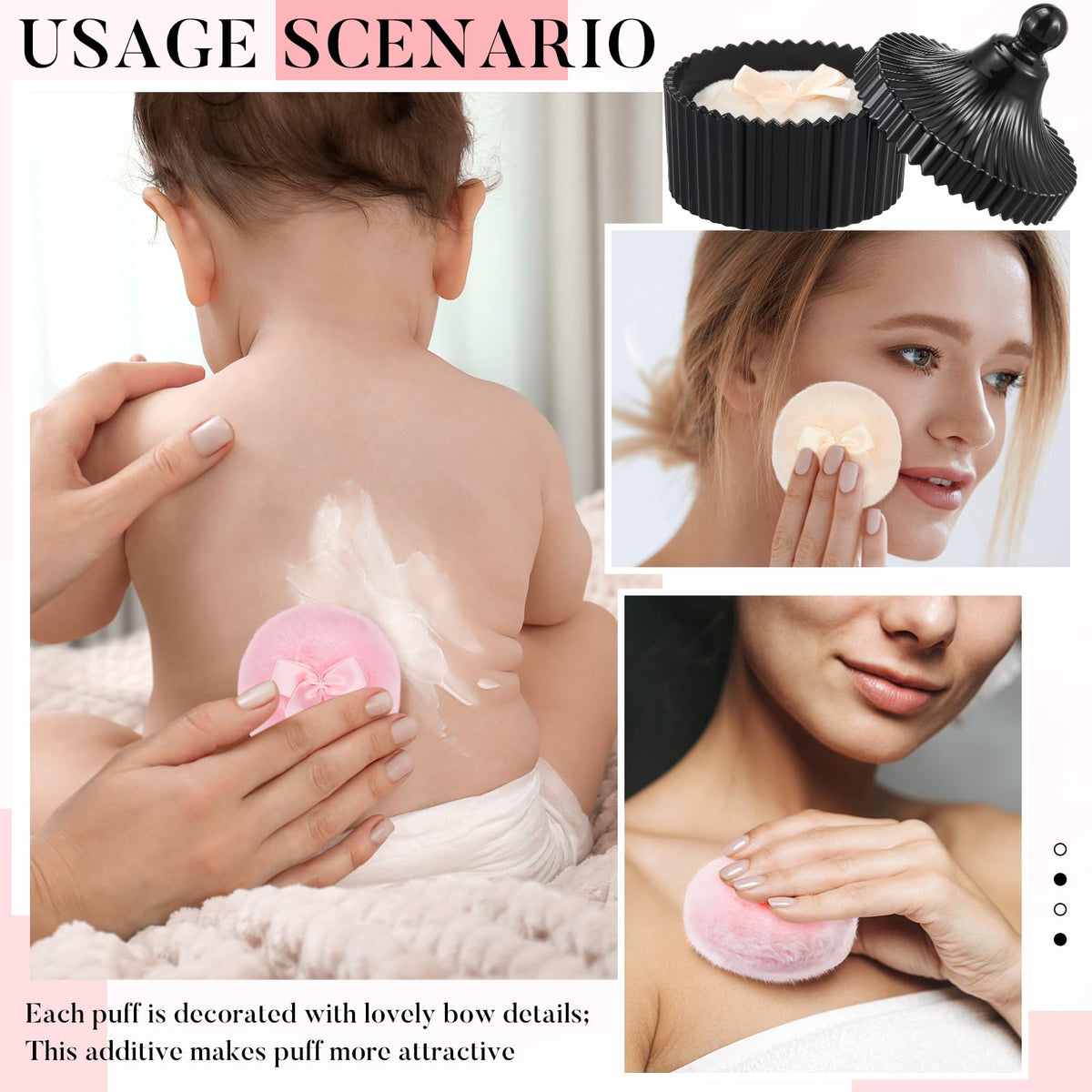 Tioncy powder puffs showing soft plush material