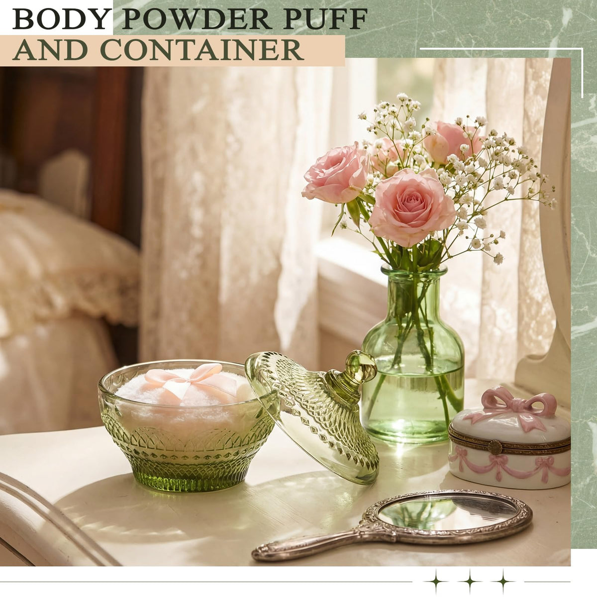 Tioncy two powder puffs with cute bow detail