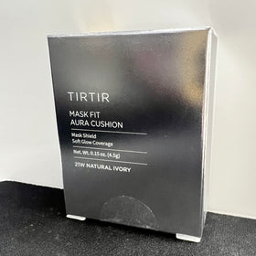 TIRTIR Aura Glow Cushion Foundation lifestyle scene with makeup products