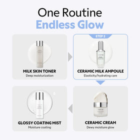 TIRTIR Ceramic Milk Ampoule in a skincare routine display