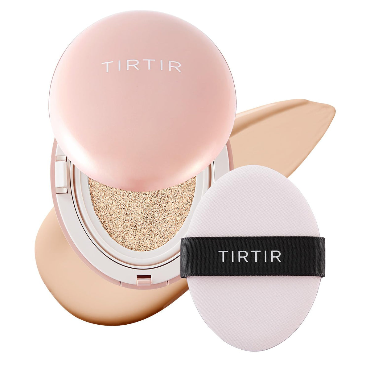 TIRTIR Mask Fit All Cover Cushion Foundation front view in pink packaging