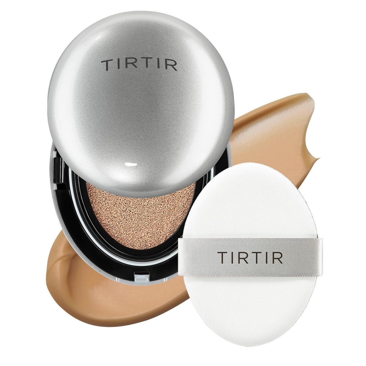 TIRTIR Mask Fit Aura Silver Cushion Foundation front view with packaging